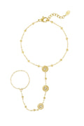 Bracelet finesse florale - doré