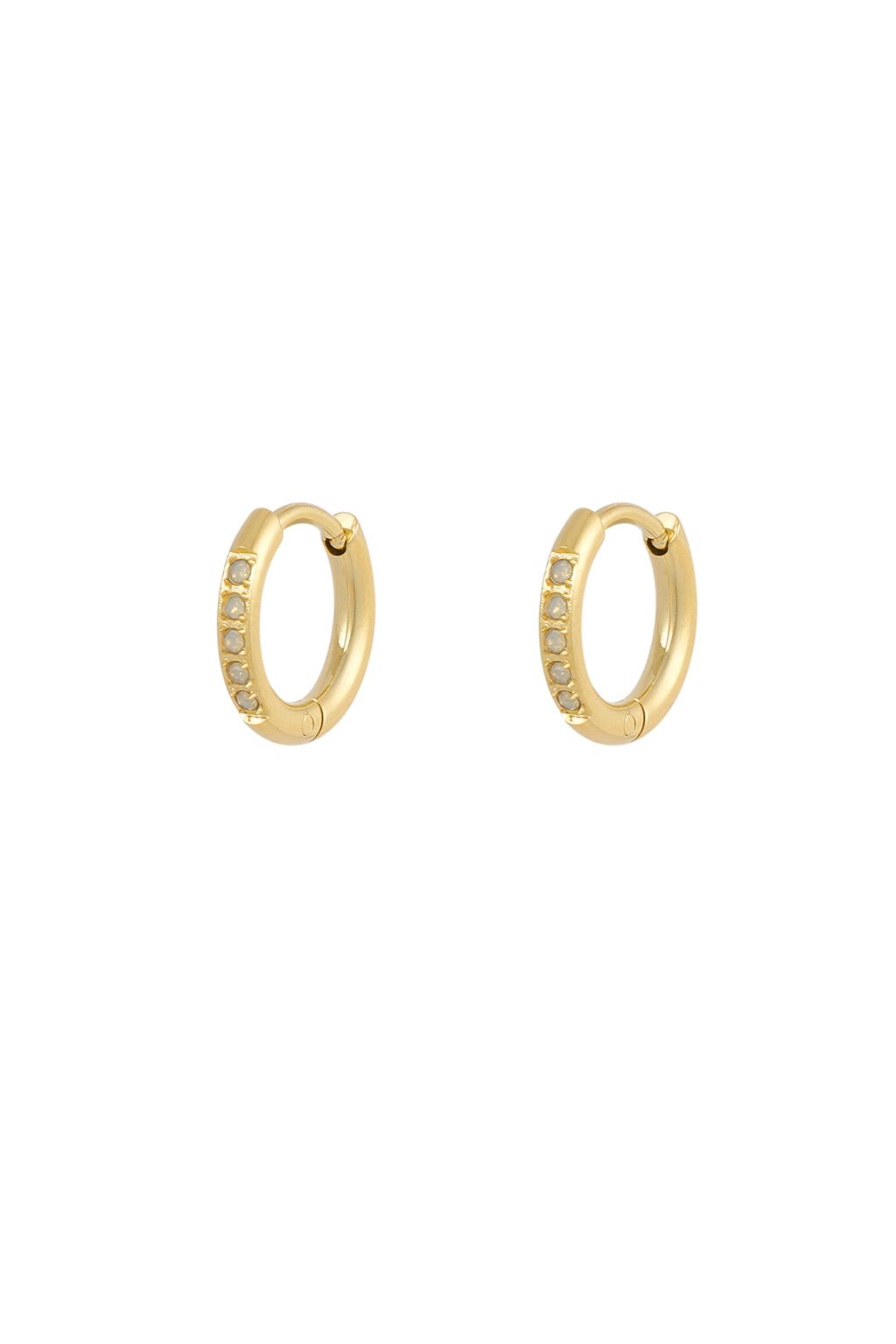 Petites boucles d'oreilles avec pierres - doré