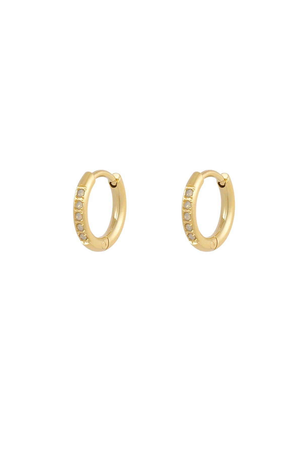 Petites boucles d'oreilles avec pierres - doré