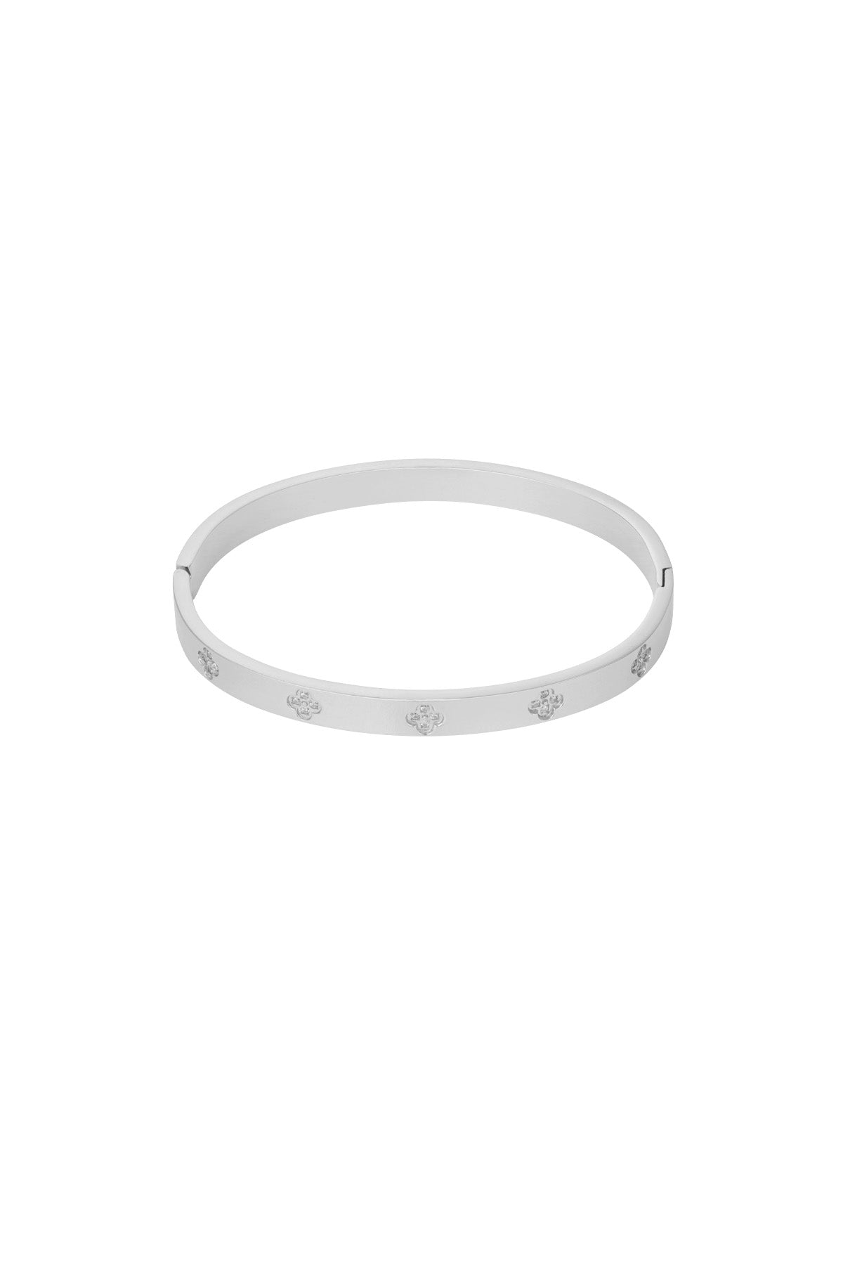 bracelet esclave avec trèfles et pierres