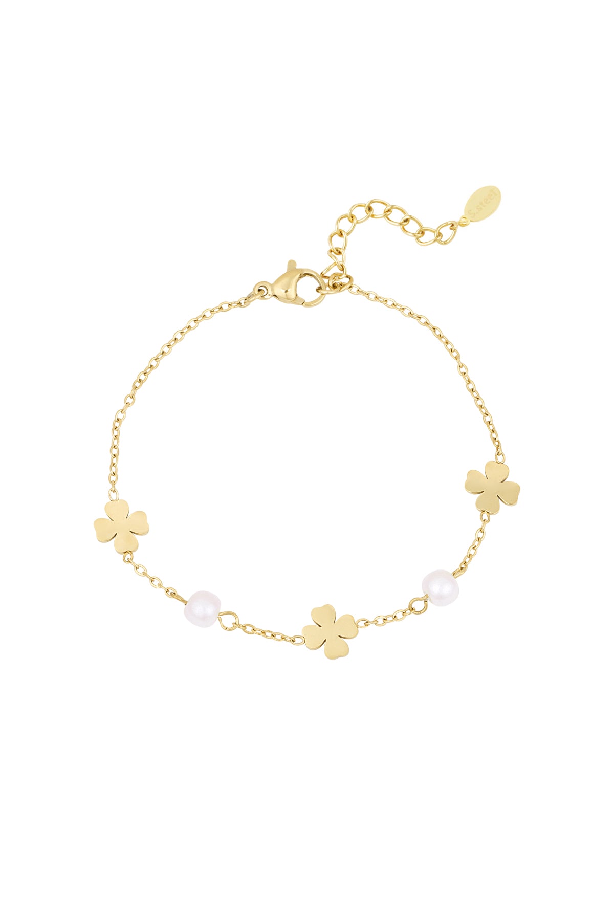 bracelet perle et trèfle