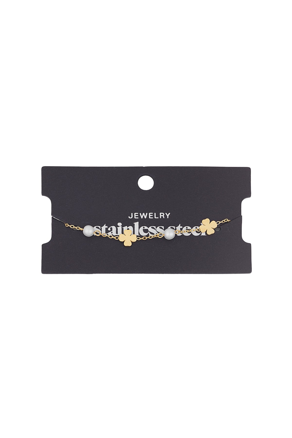 bracelet perle et trèfle