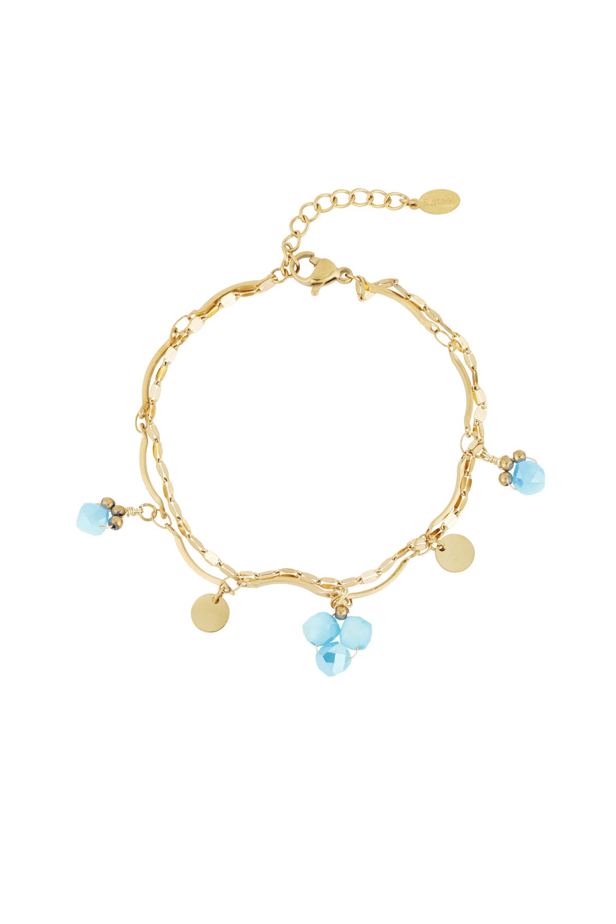 Bracelet perles bleues
