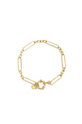 Bracelet avec fermoir frontal et maillons de formes variées