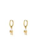 Boucles d'oreilles feuilles avec perles - doré