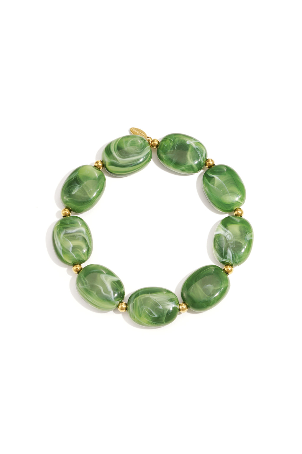 Bracelet de perles ovales et dorées