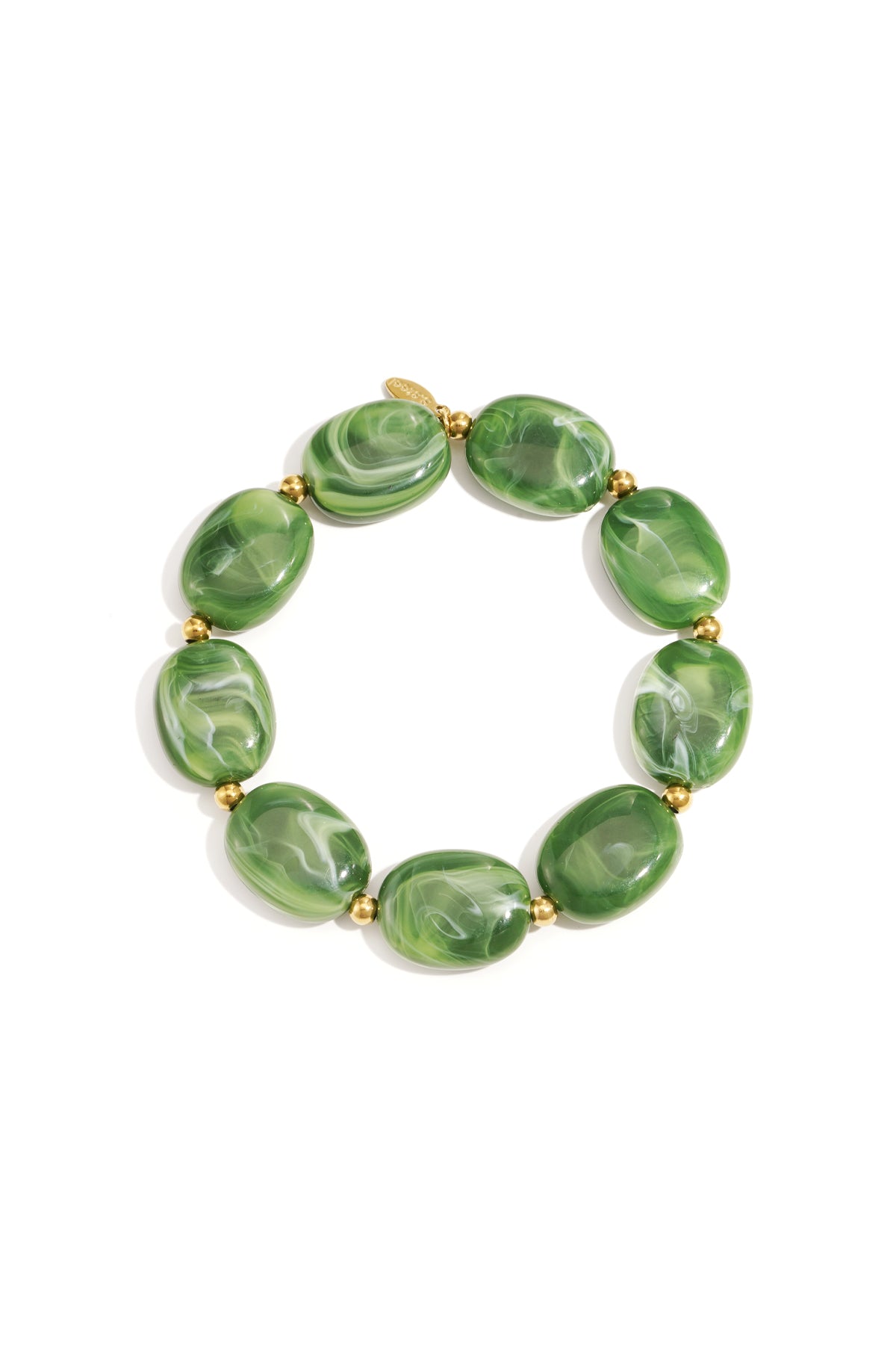 Bracelet de perles ovales et dorées