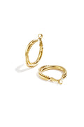 Boucles d'oreilles doubles créoles avec détail torsadé