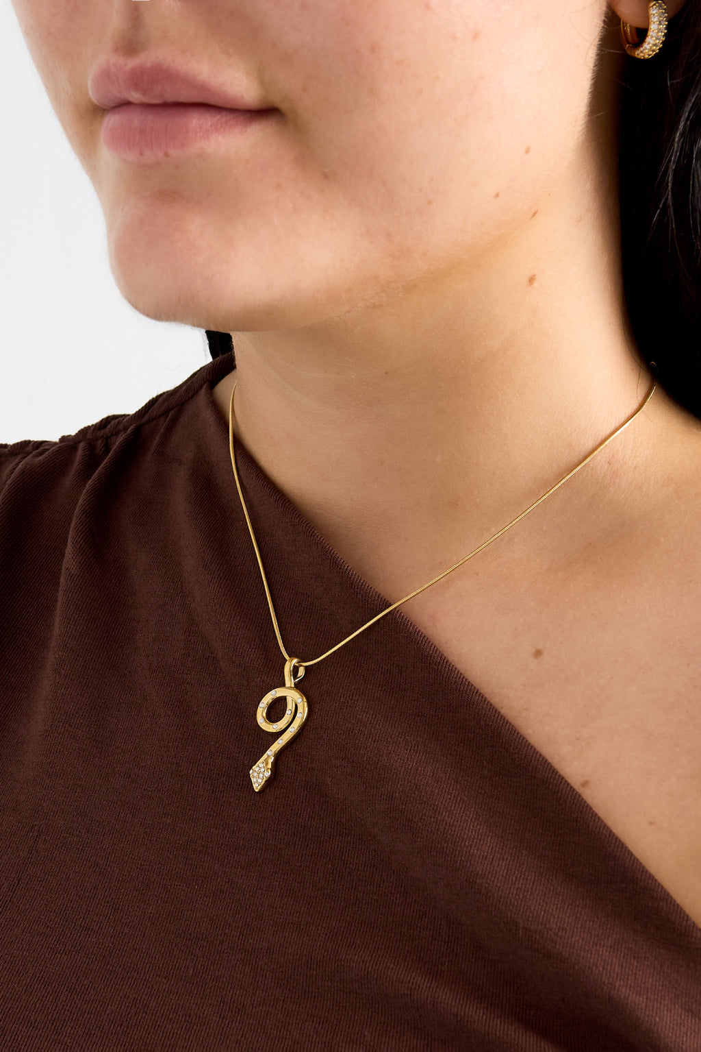 Collier avec pendentif serpent recouvert