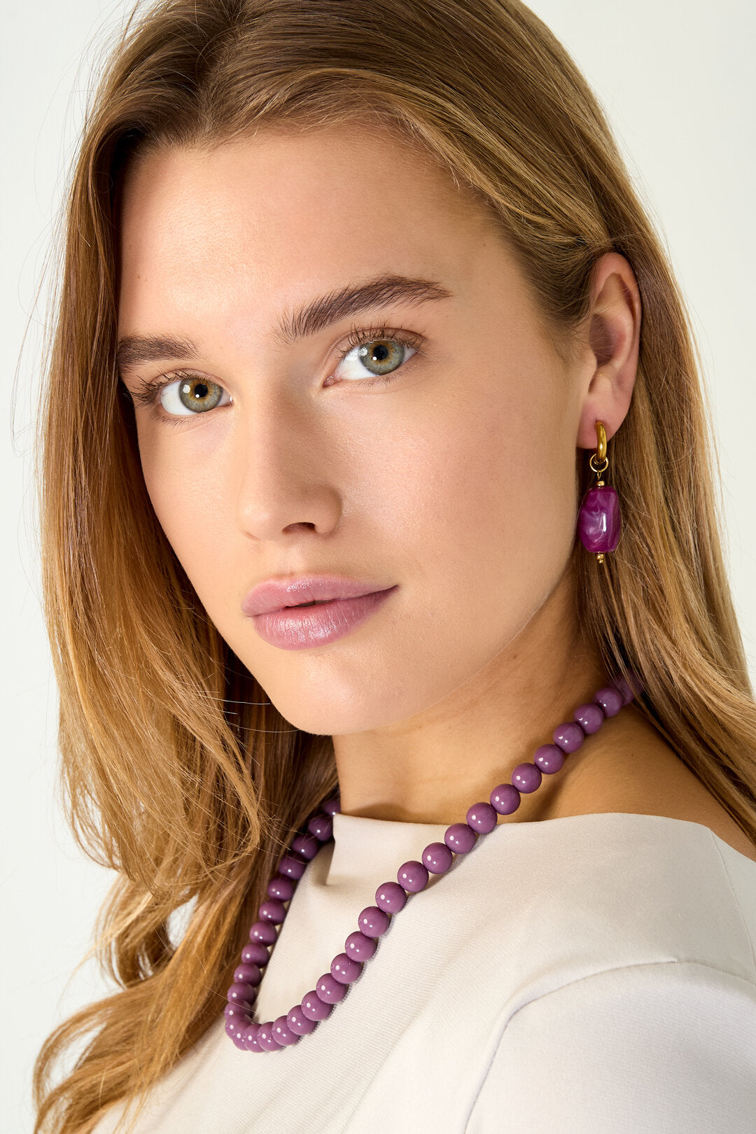 Boucles d'oreilles avec perles organiques