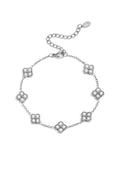 Bracelet orné de trèfles sertis de zirconias