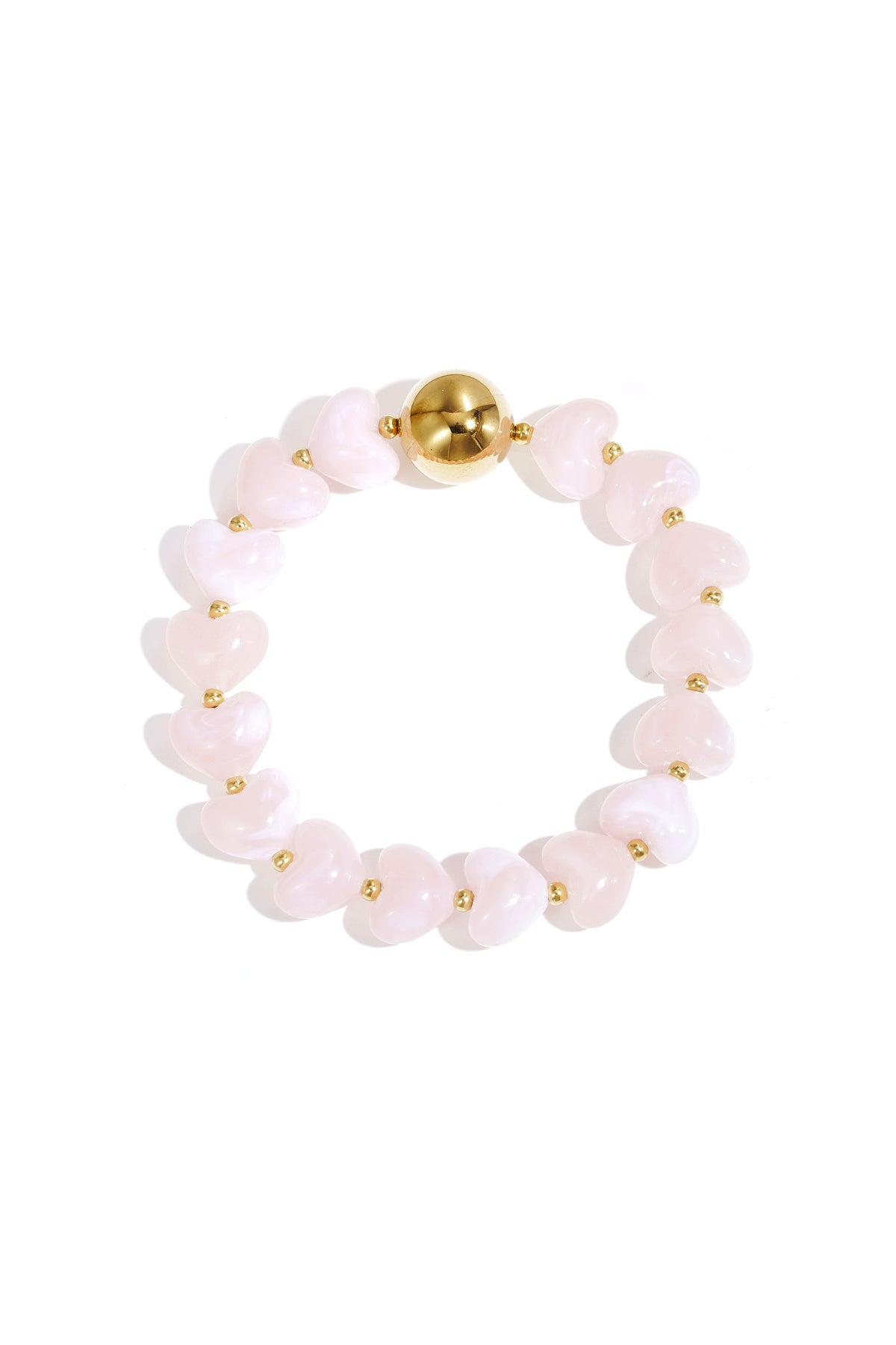 Bracelet statement orné de perles en forme de cœur
