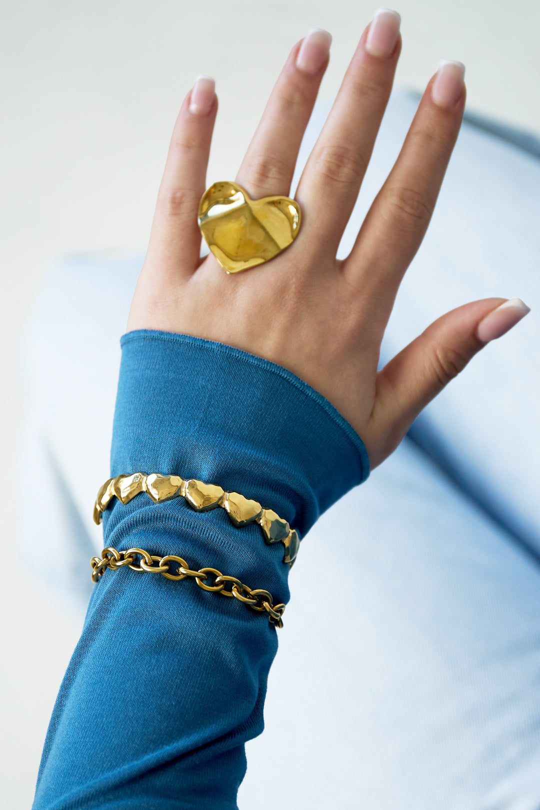 Bracelet à cœurs bosselés