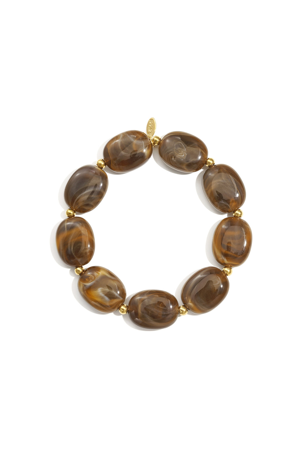 Bracelet de perles ovales et dorées