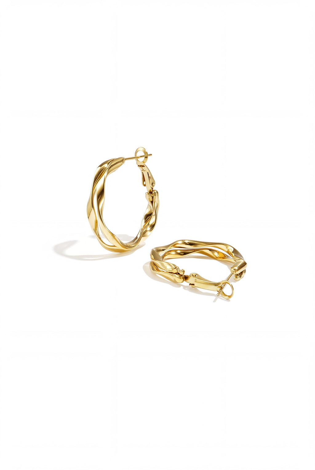 Boucles d'oreilles créoles doubles organiques