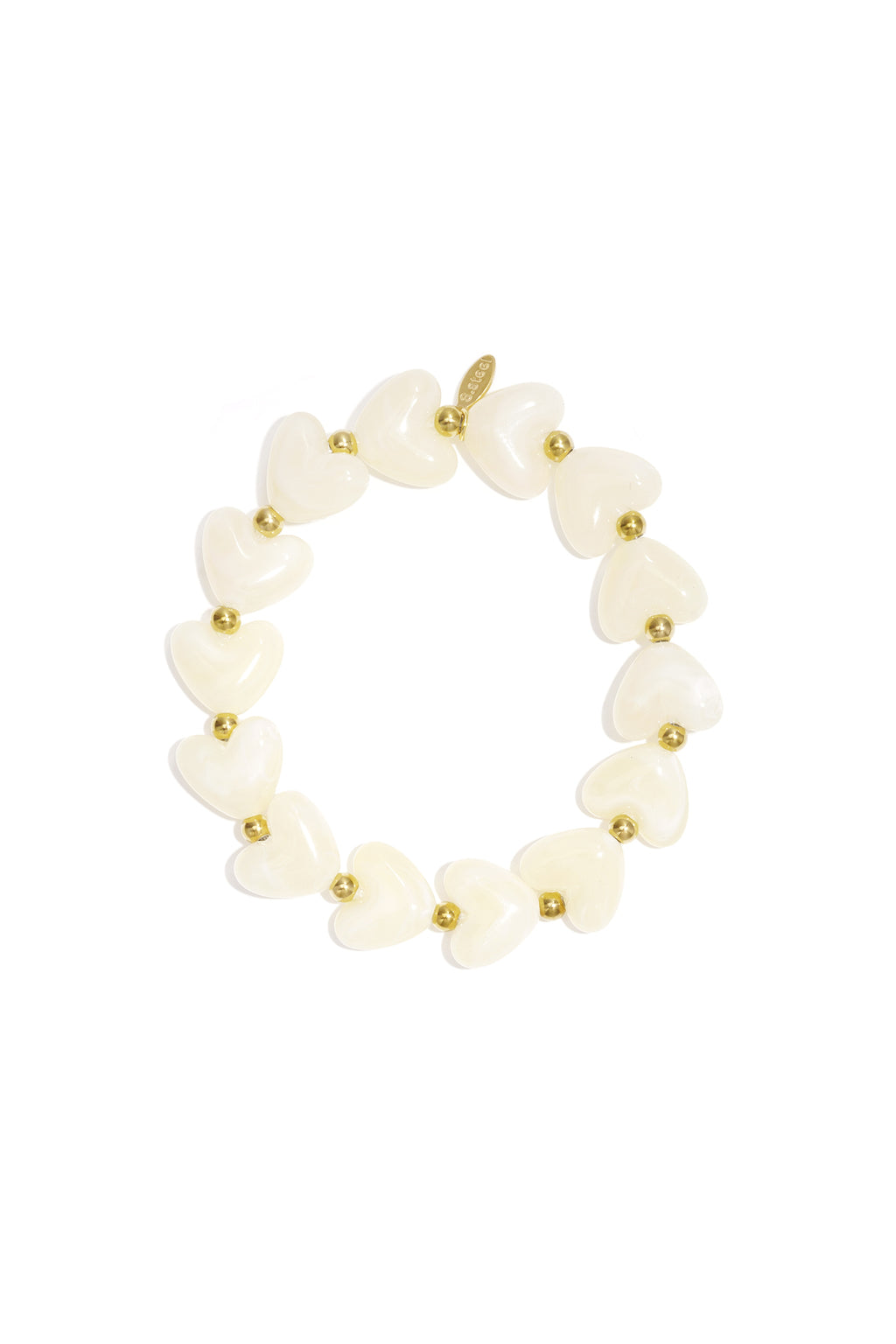Bracelet élastique en perles en forme de cœur