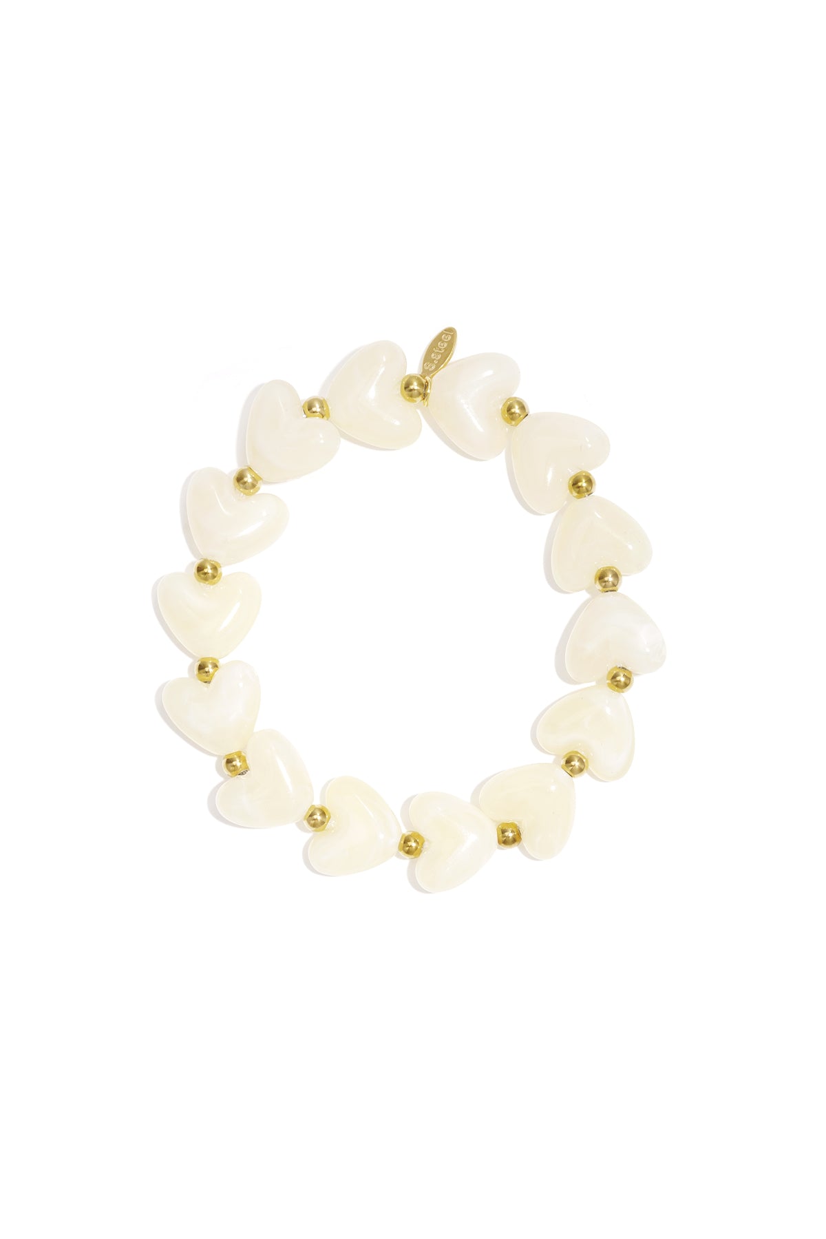 Bracelet élastique en perles en forme de cœur