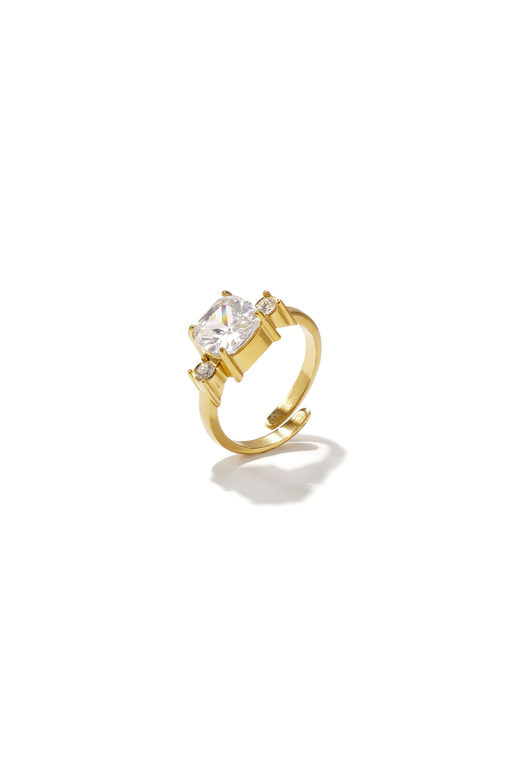Bague ajustable ornée de pierres en oxyde de zirconium