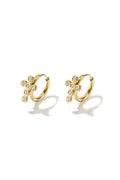 Boucles d'oreilles créoles en acier inoxydable plaqué or 14 carats, motif croix, collection Daily Simple, bijoux pour femmes