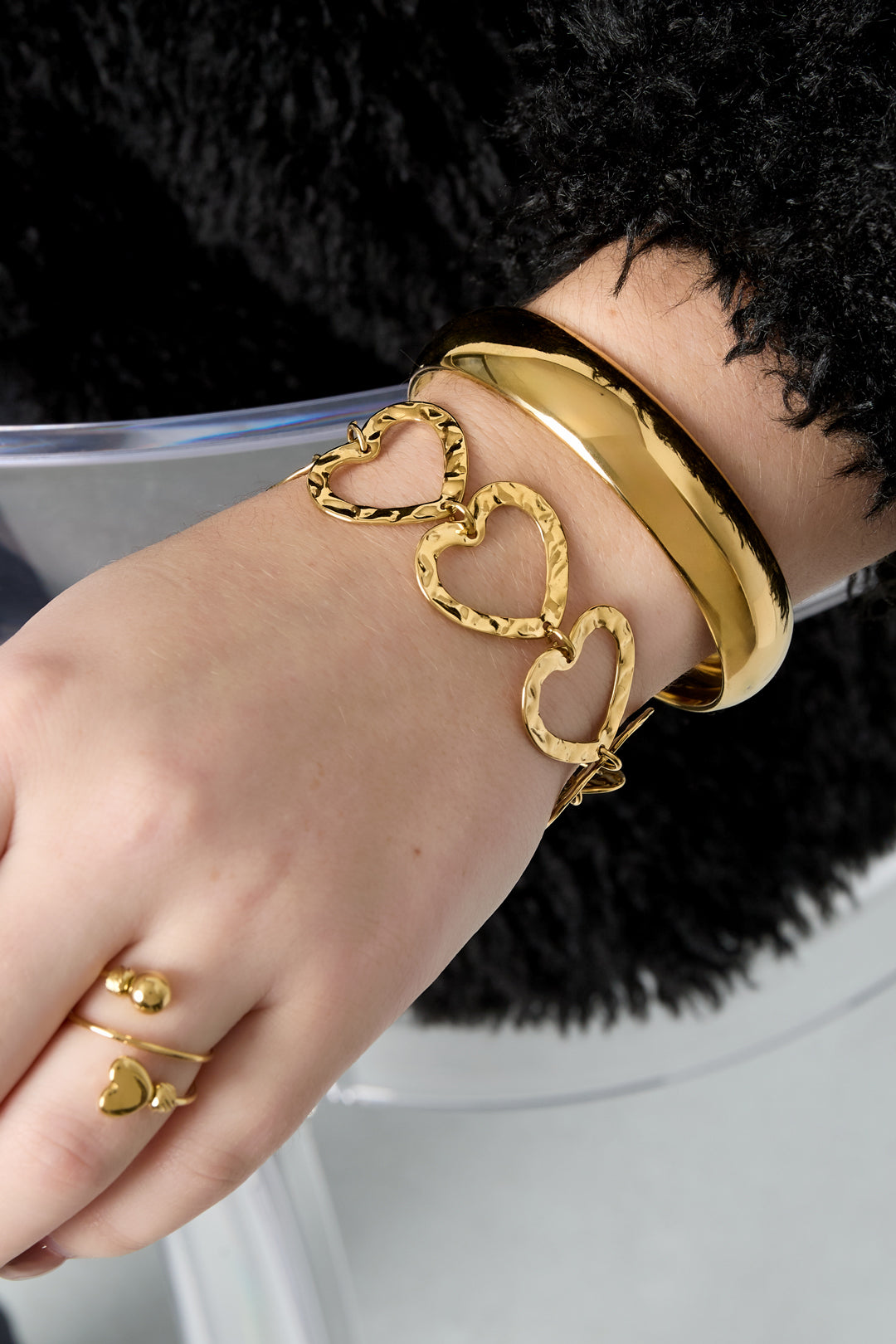Bracelets à chaîne en acier inoxydable, série cœur, décontracté, quotidien, simple, bijoux pour femmes
