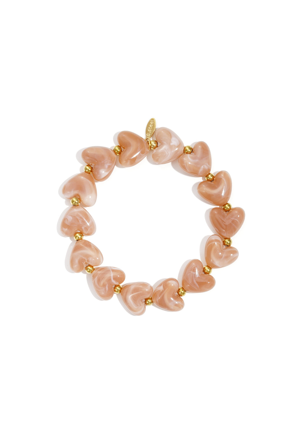 Bracelet élastique en perles en forme de cœur