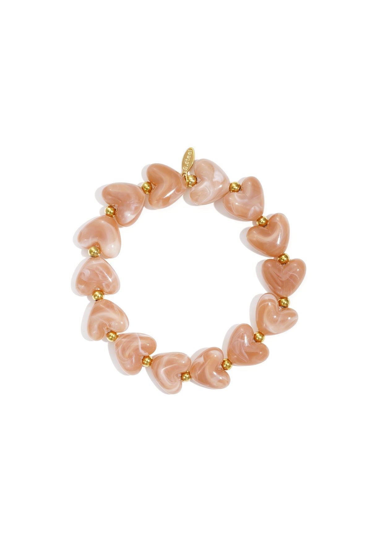 Bracelet élastique en perles en forme de cœur
