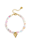 Bracelets en perles de pierre, motif cœur, collection vacances et romantisme au quotidien, bijoux pour femmes