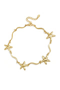 Bracelet de cheville à effet traînant et étoile de mer