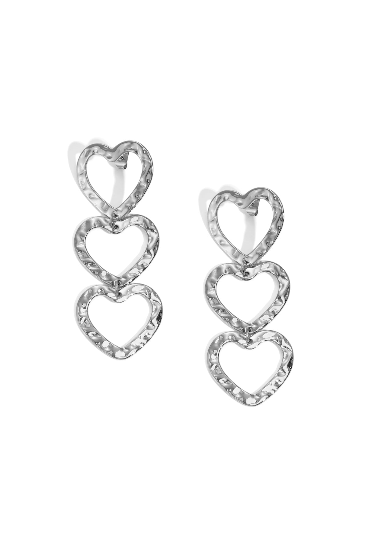 Boucles d'oreilles pendantes en acier inoxydable, style cœur, décontractées, simples et quotidiennes, bijoux pour femmes