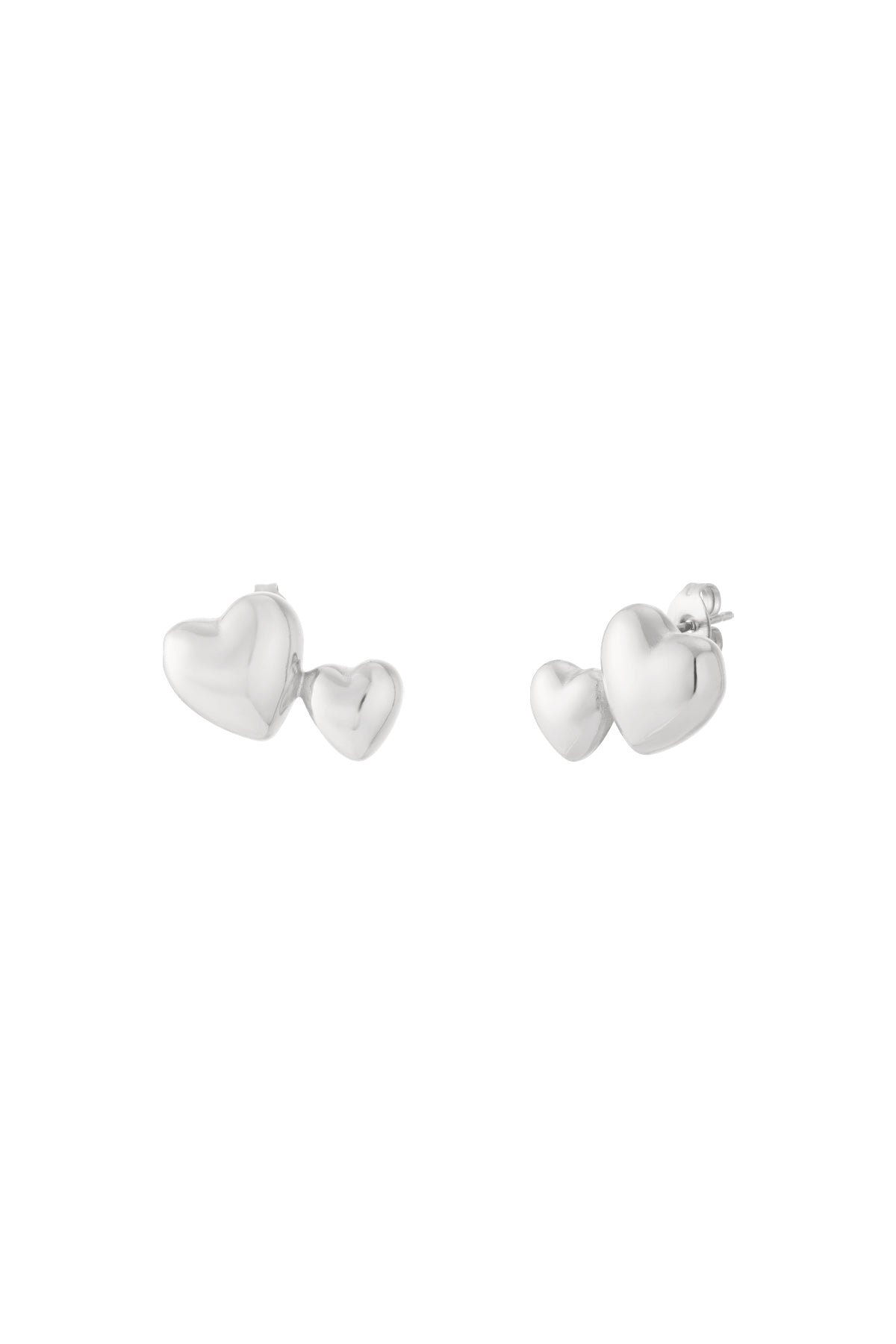 Boucles d'oreilles à tige en acier inoxydable, style cœur, décontractées, simples et quotidiennes, bijoux pour femmes