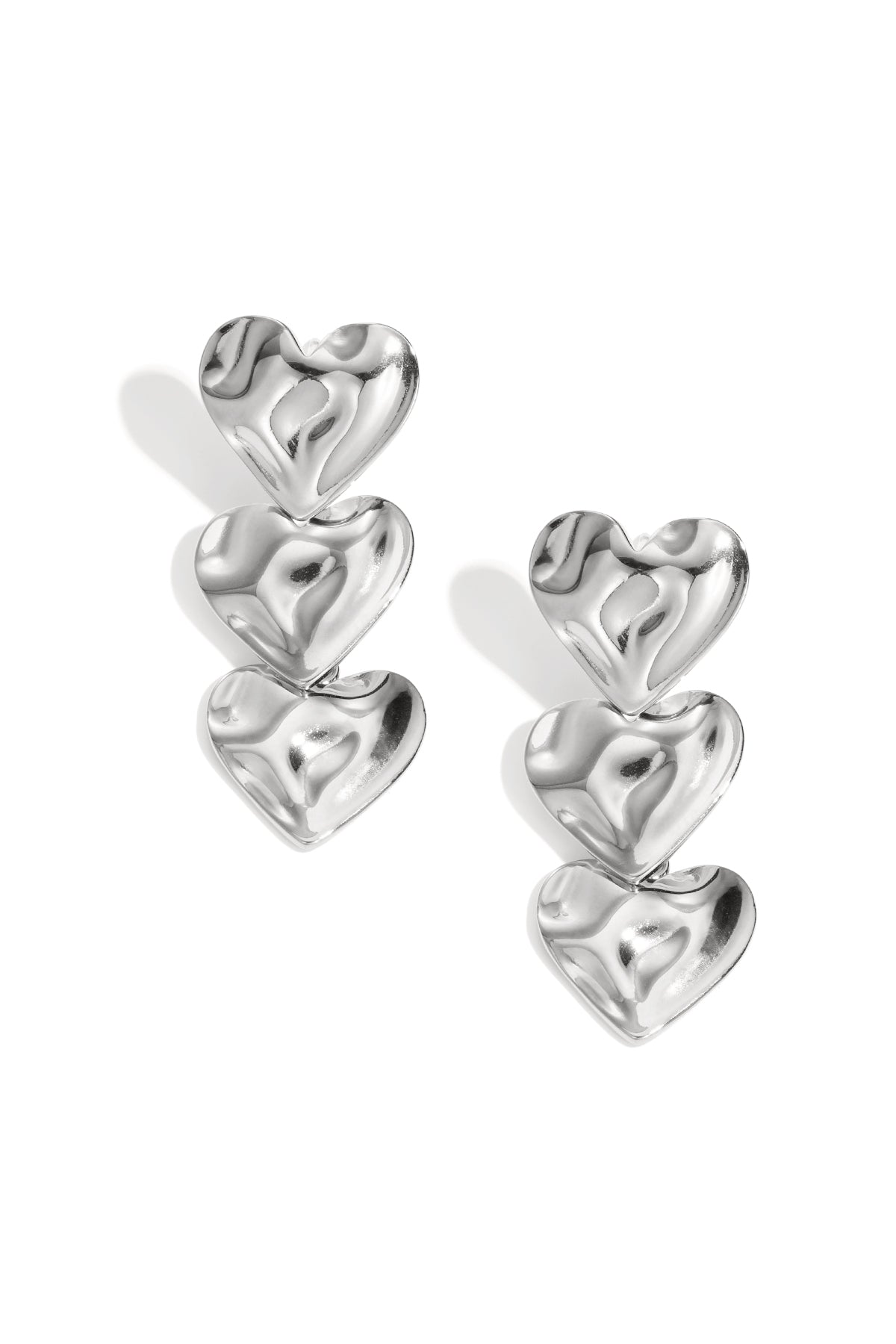Boucles d'oreilles pendantes en forme de cœur, style décontracté et simple, pour femme