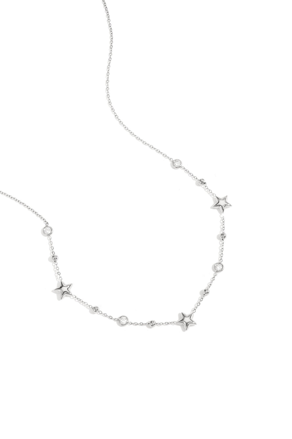 Elegant Star Chain Necklace in Silver & Gold