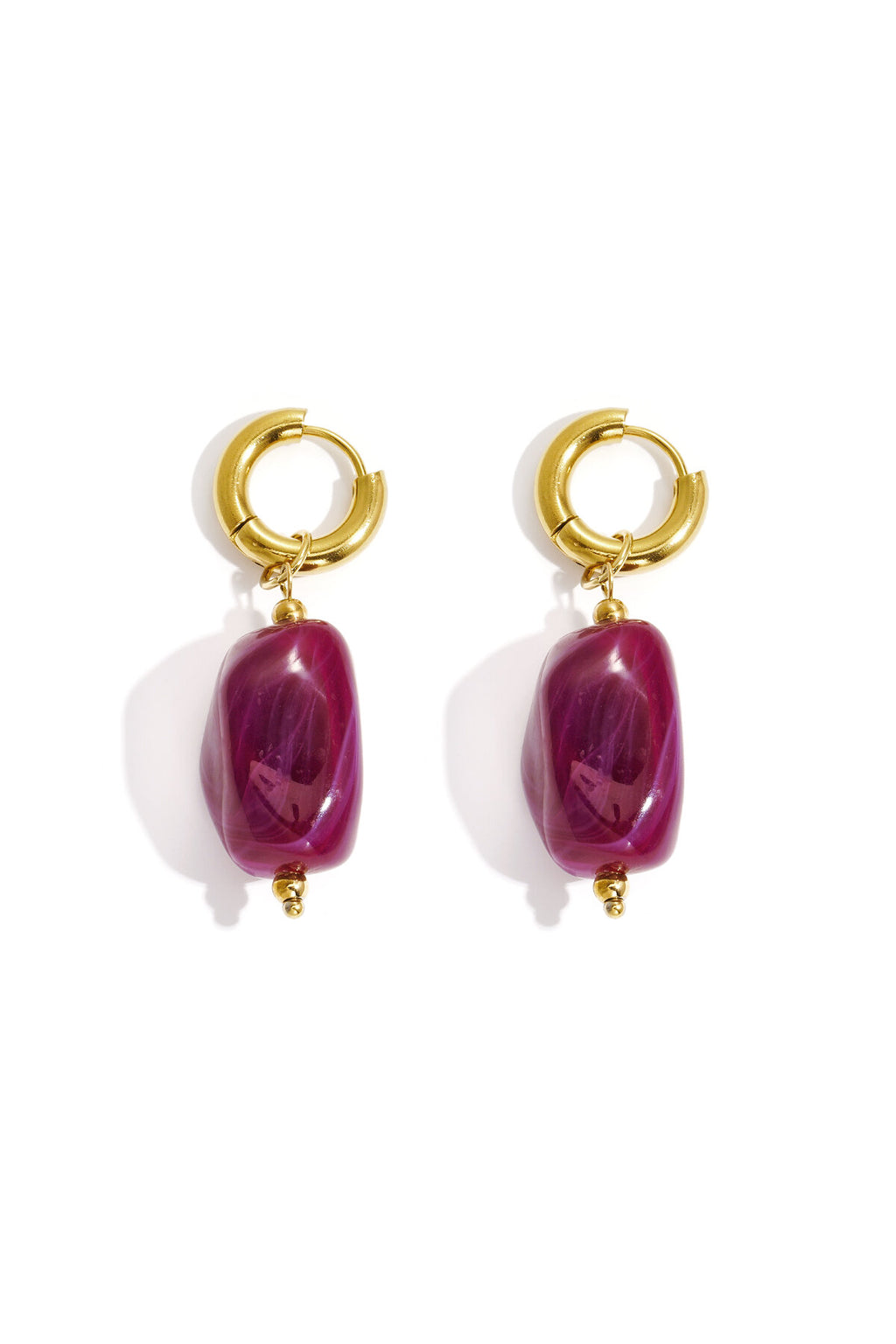 Boucles d'oreilles avec perles organiques