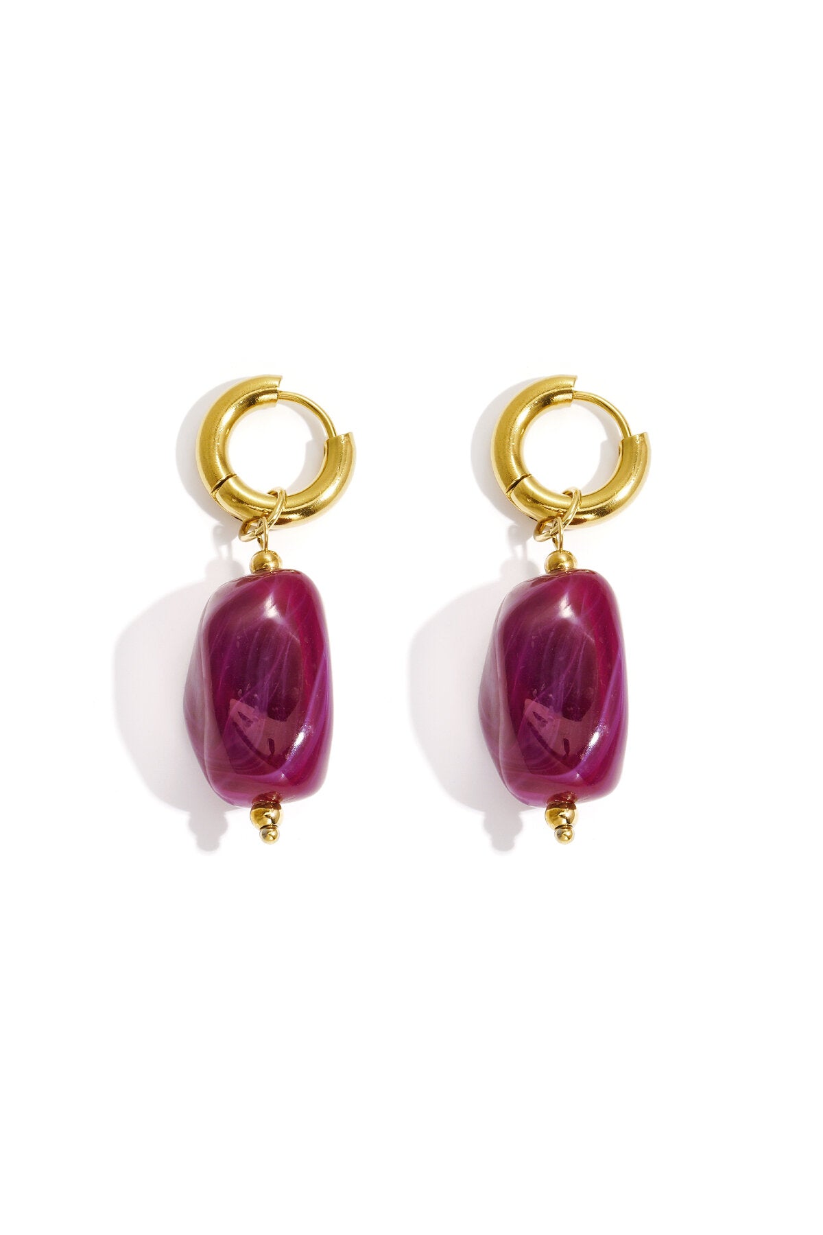 Boucles d'oreilles avec perles organiques