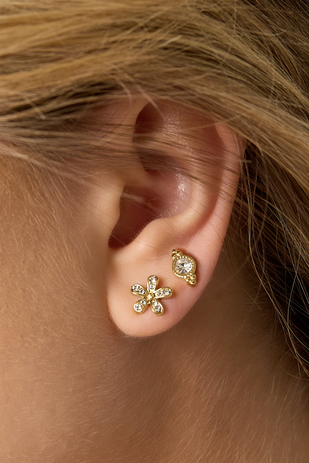 Boucles d'oreilles puces en acier inoxydable, forme irrégulière, collection décontractée et simple pour femmes