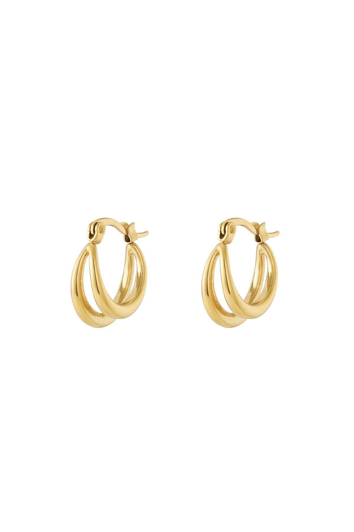 Petites boucles d'oreilles doubles créoles