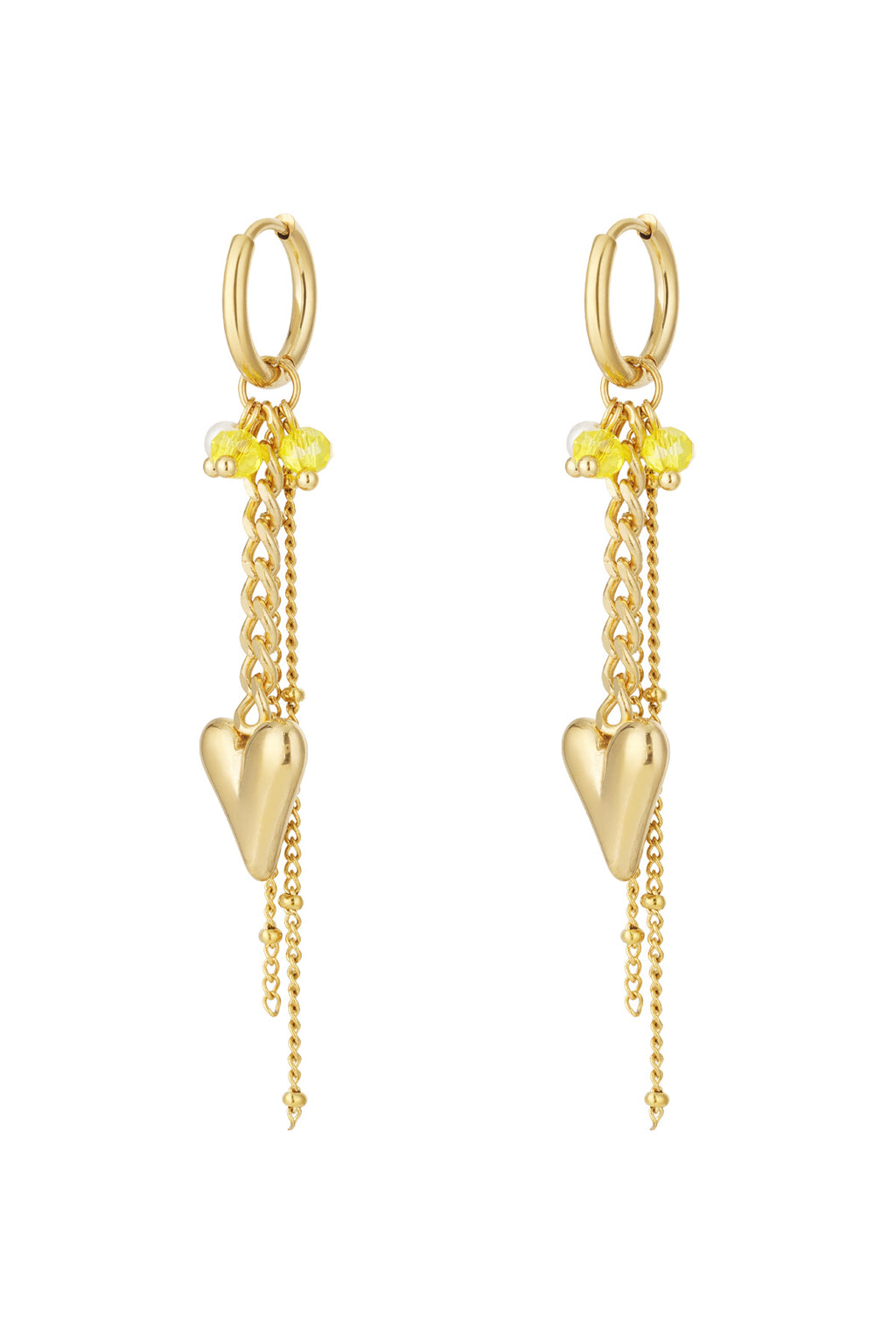 Boucles d'oreilles pendantes en forme de cœur