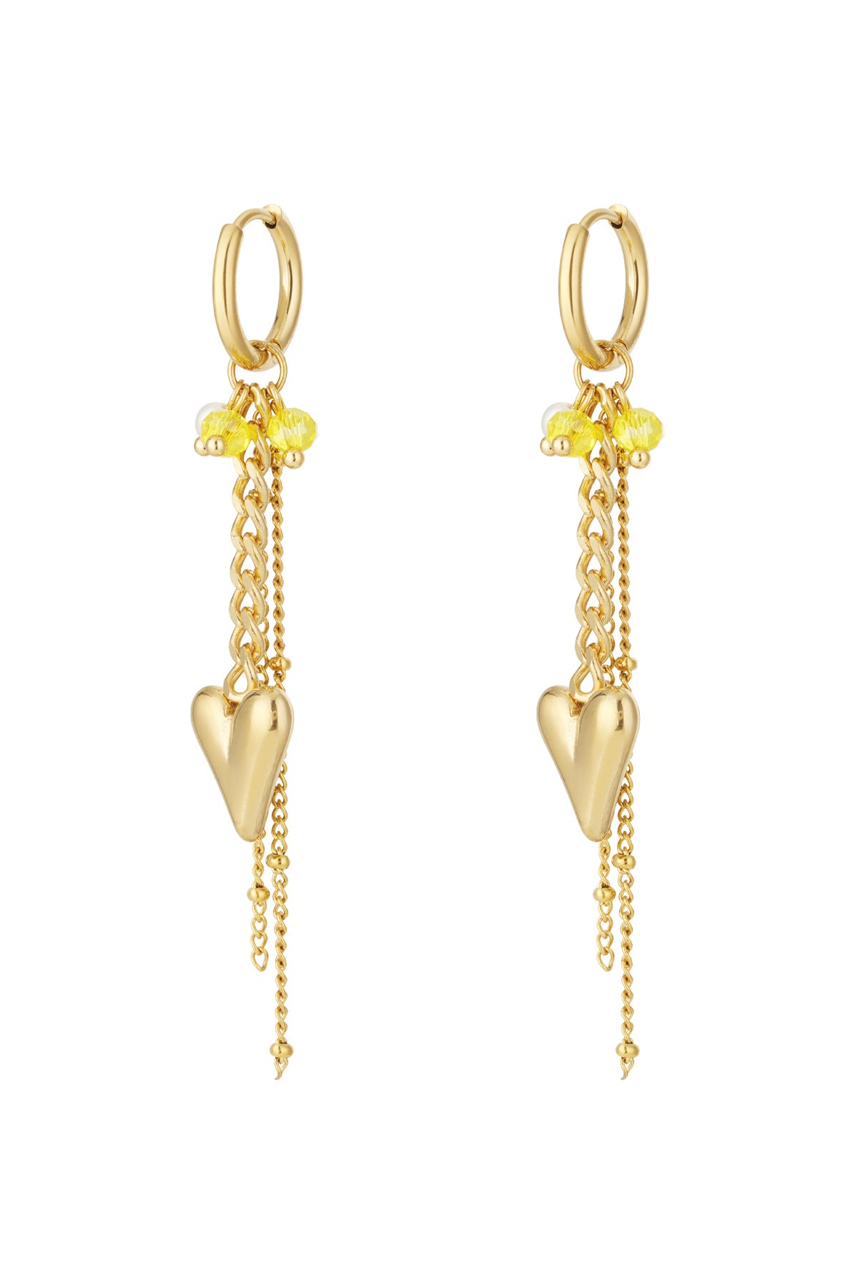 Boucles d'oreilles pendantes en forme de cœur