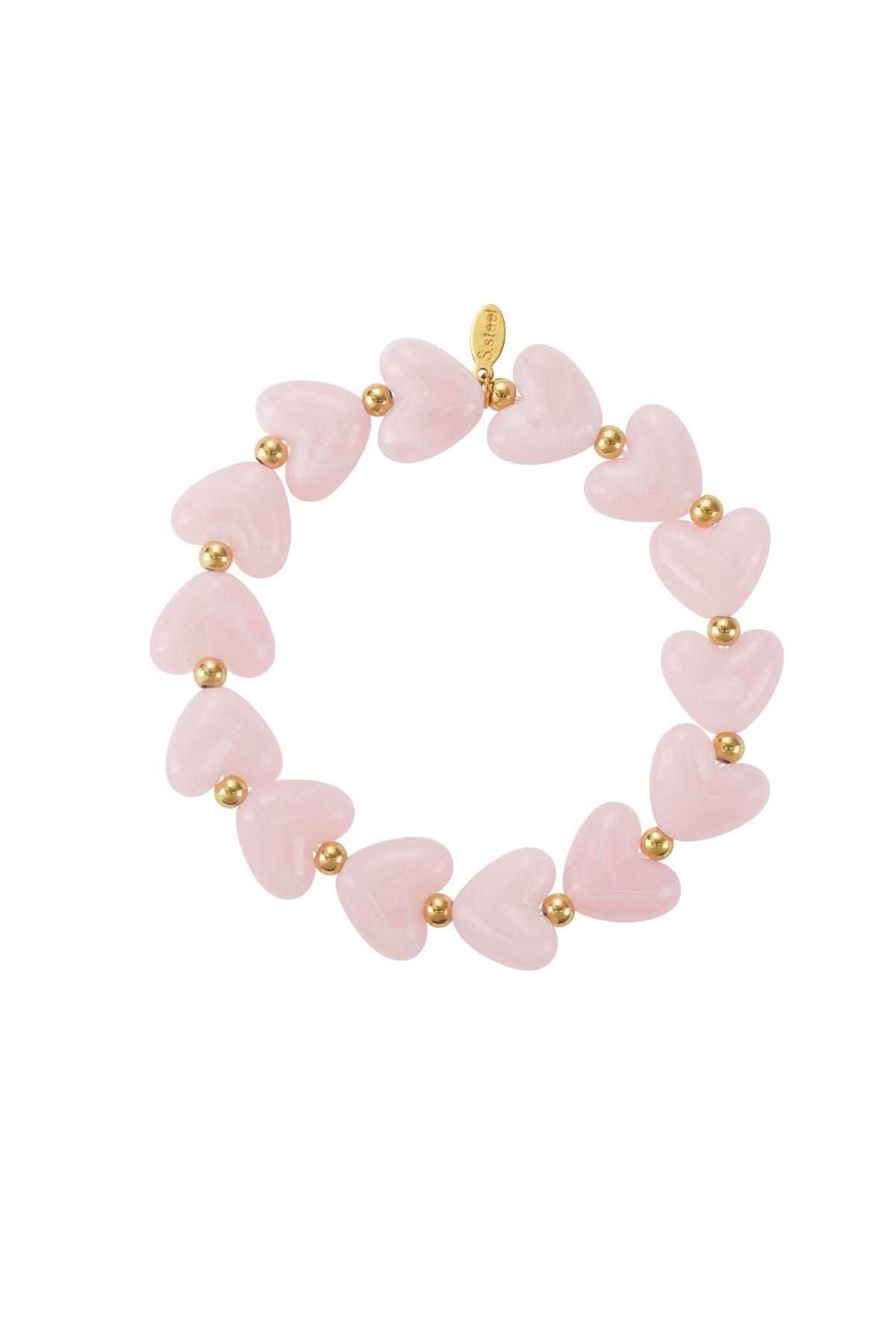 Bracelet élastique en perles en forme de cœur