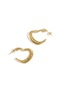 Boucles d'oreilles créoles en acier inoxydable, style cœur, décontractées, simples et quotidiennes, bijoux pour femmes