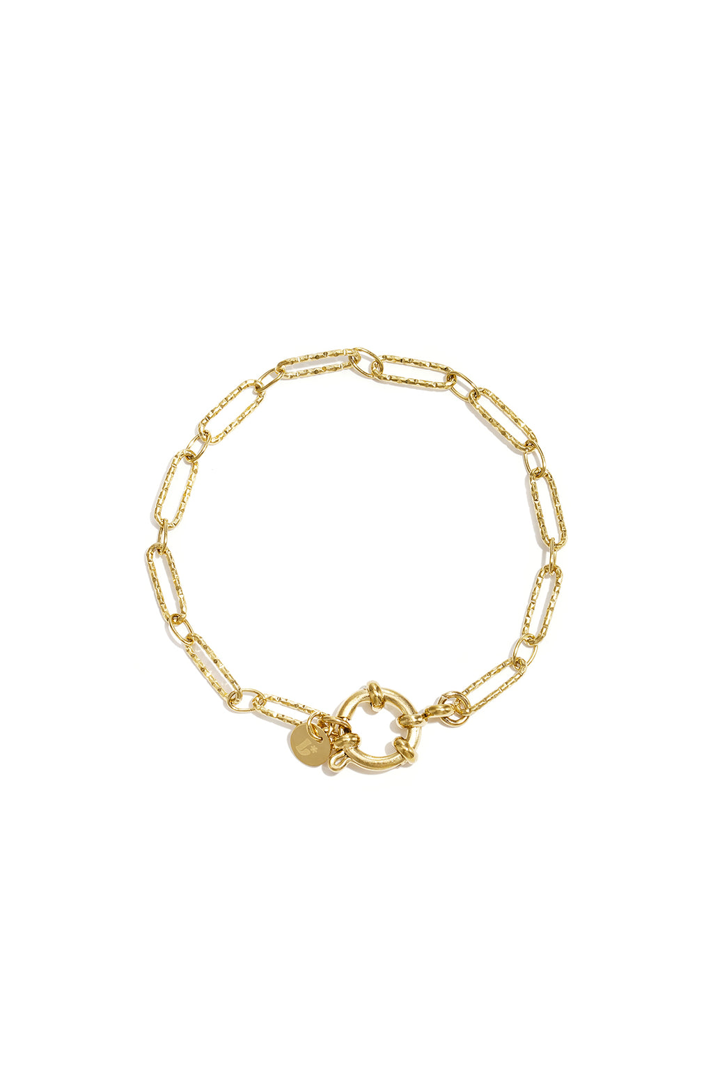 Bracelet avec fermoir avant et maillons alternés