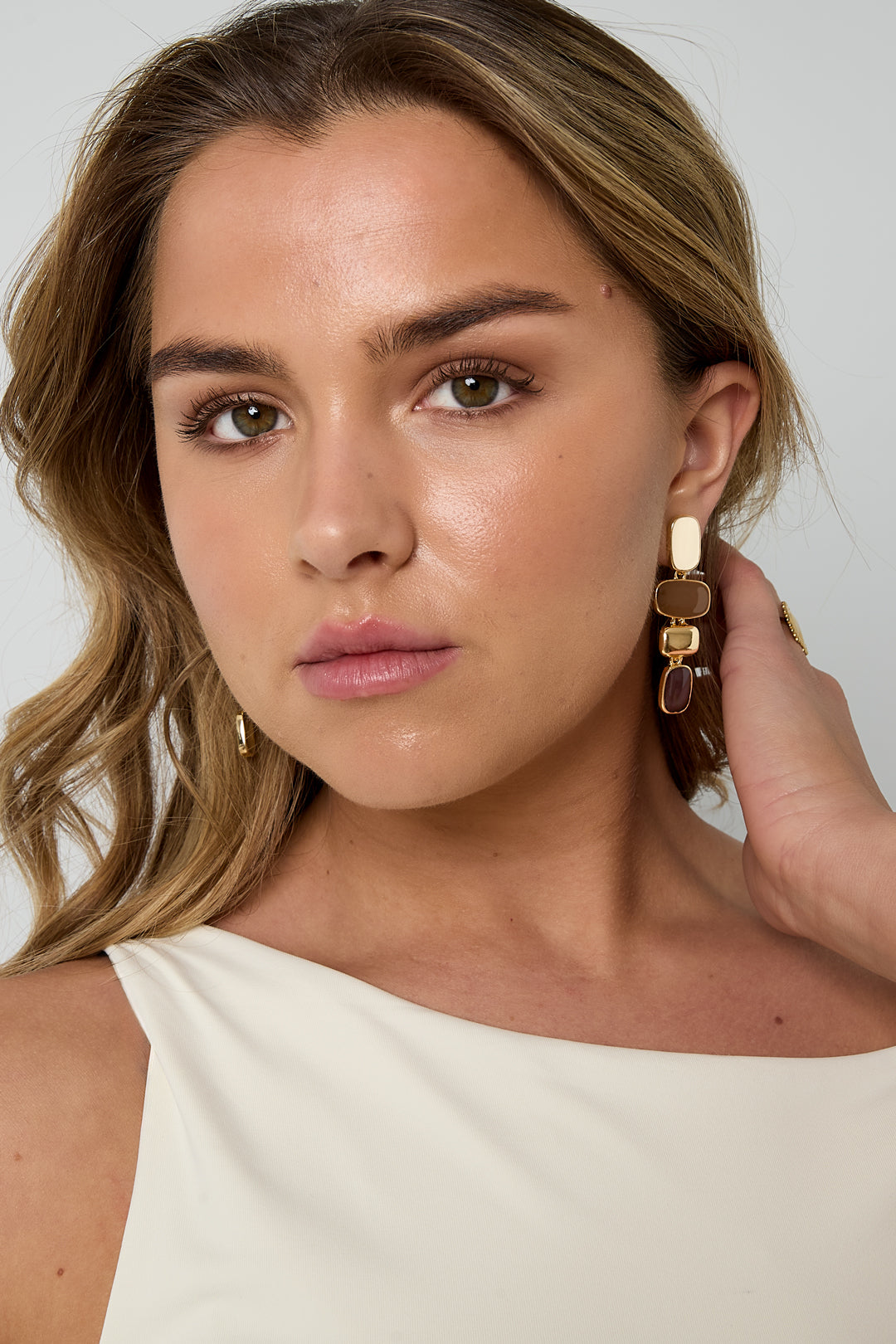 Boucles d'oreilles pendantes en alliage, forme irrégulière, collection classique du quotidien, bijoux pour femmes