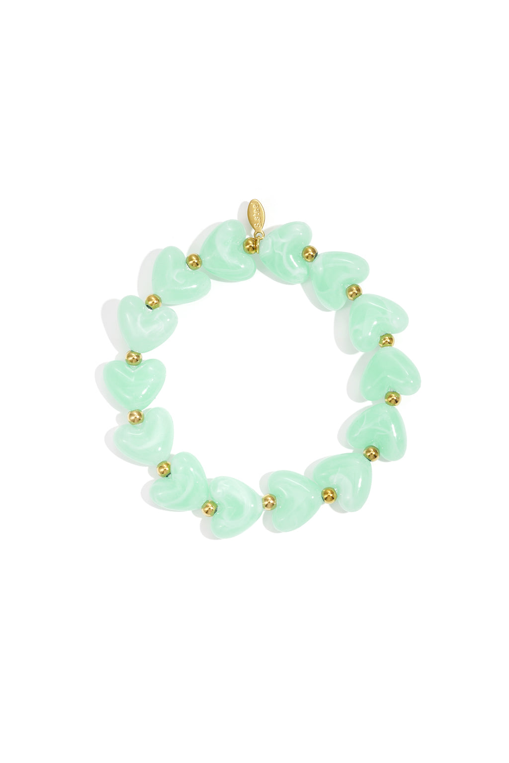 Bracelet élastique en perles en forme de cœur