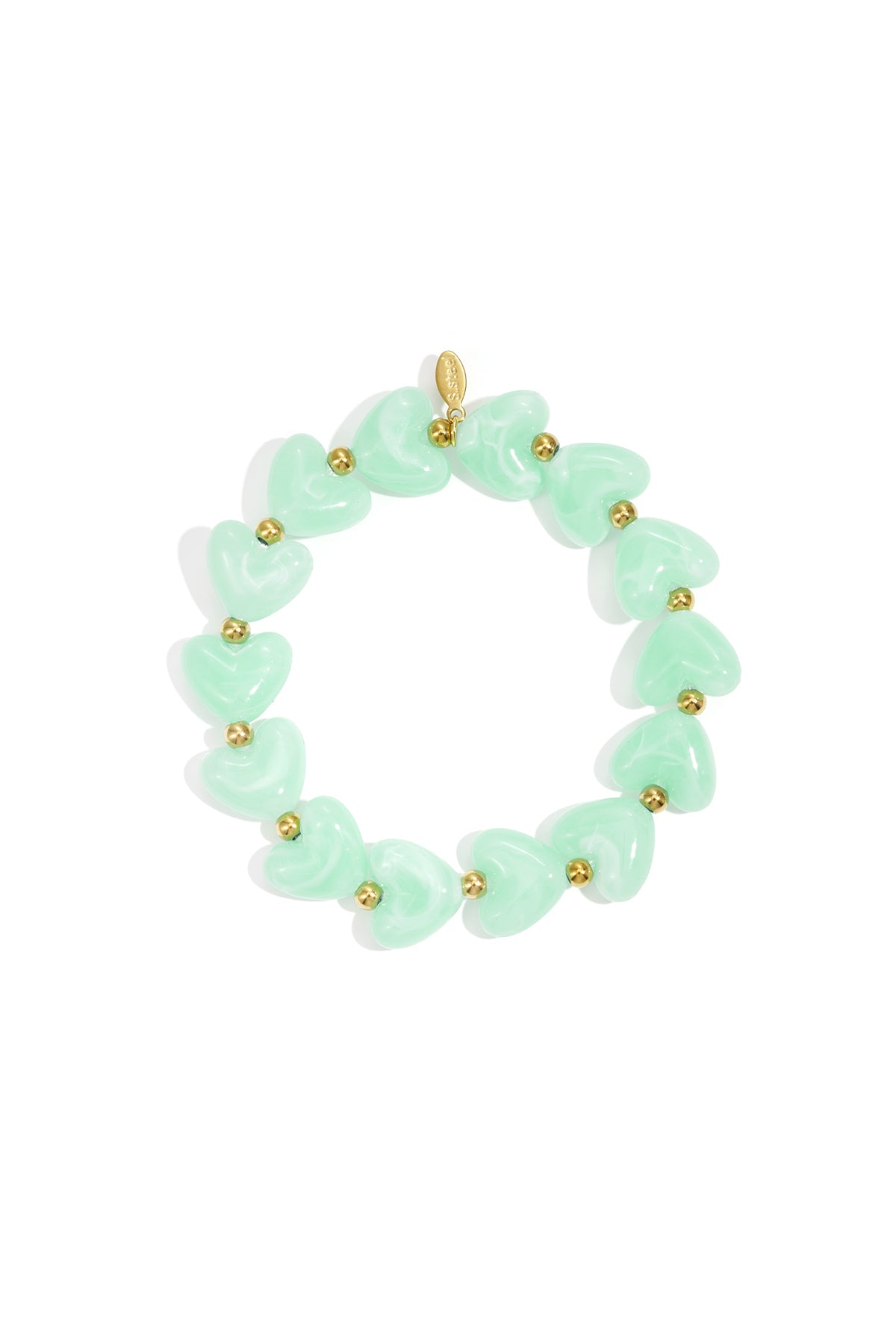 Bracelet élastique en perles en forme de cœur