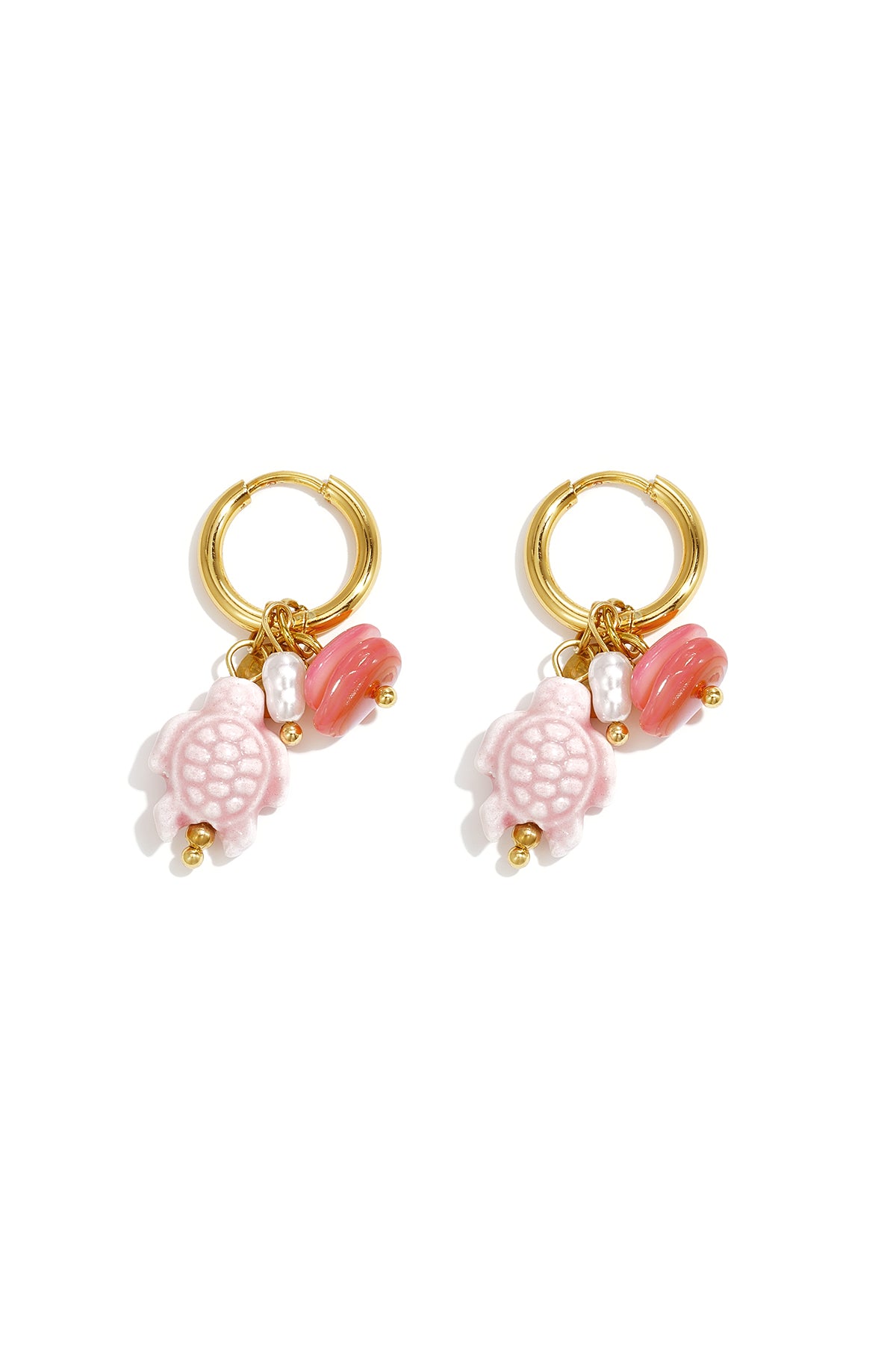 Boucles d'oreilles en acier inoxydable plaqué or 14 carats, motif animaux, collection romantique pour les vacances, les fêtes et les réunions. Bijoux pour femmes.