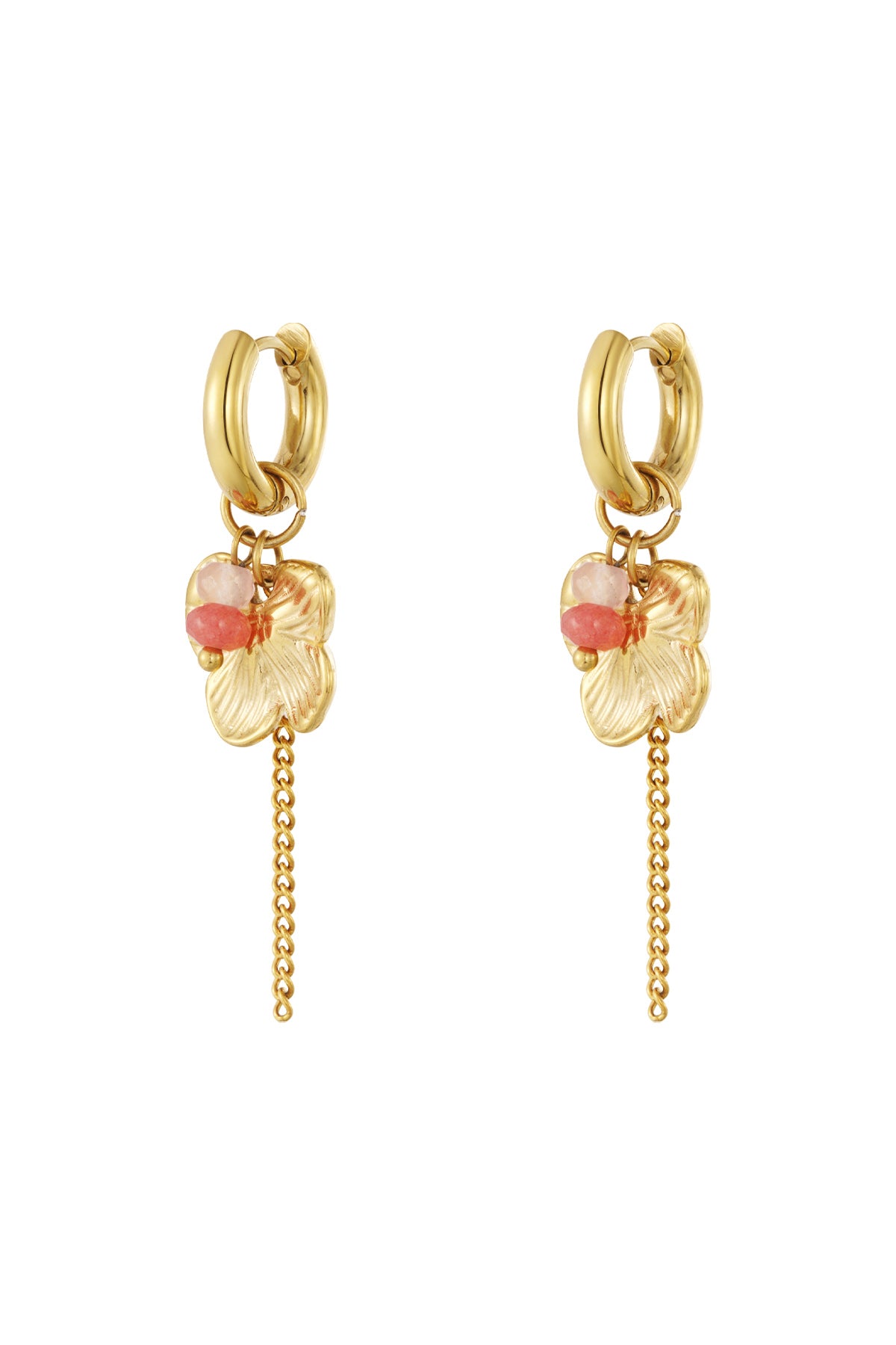 Boucles d'oreilles pendantes en acier inoxydable, série Fleur, décontractée, simple et quotidienne, bijoux pour femmes