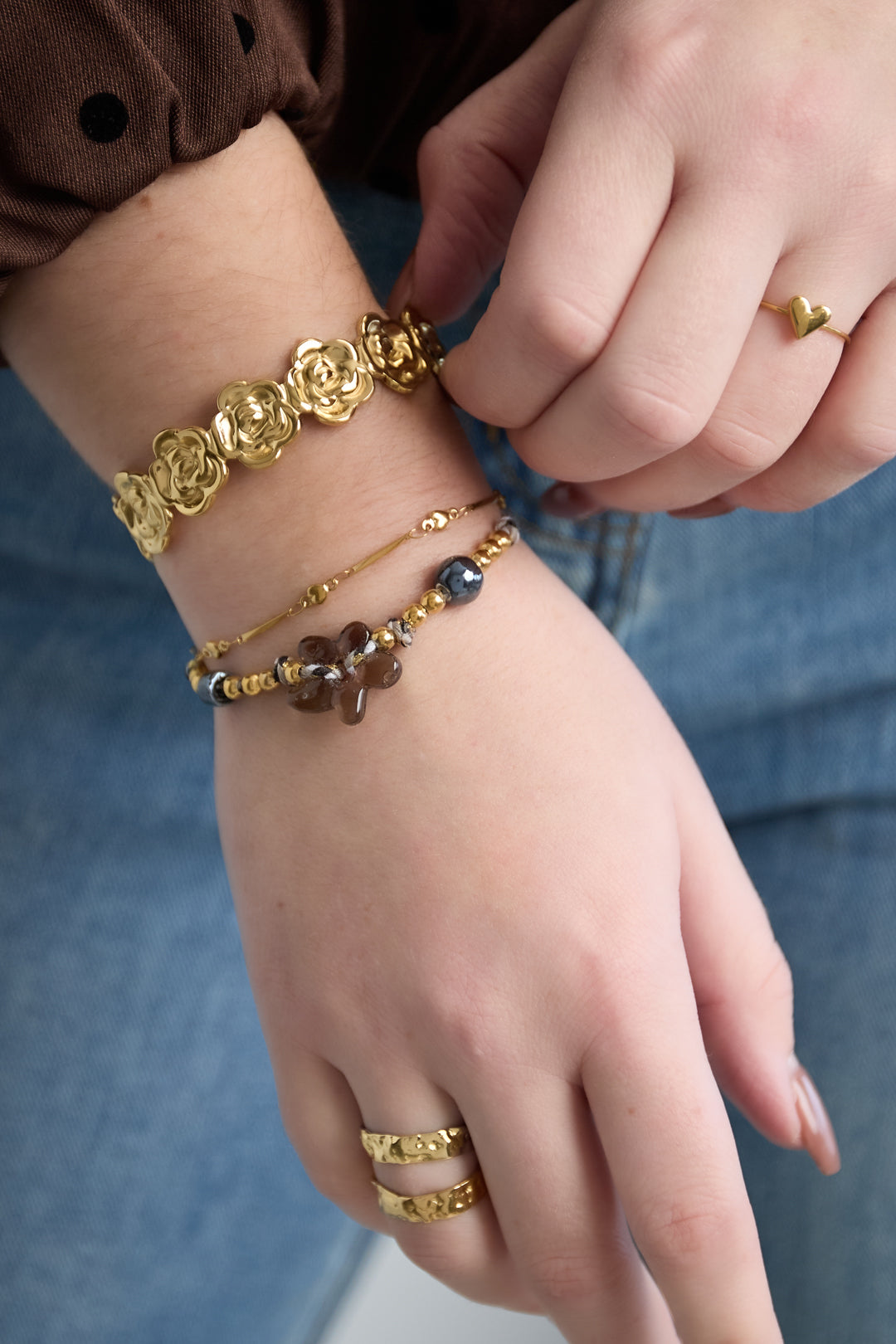 Bracelets en perles de polyester, série simple et décontractée, bijoux pour femmes