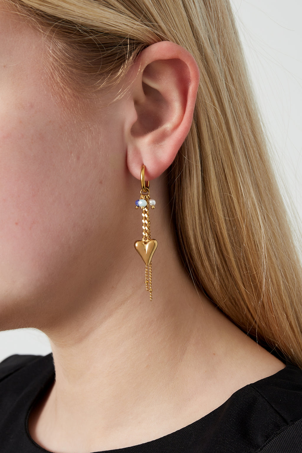 Boucles d'oreilles pendantes en forme de cœur
