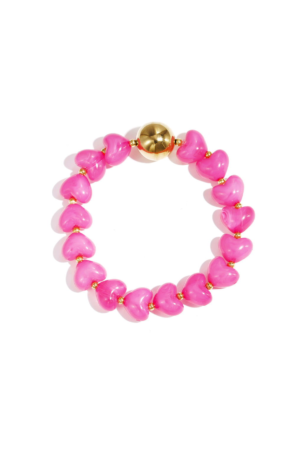 Bracelet statement orné de perles en forme de cœur