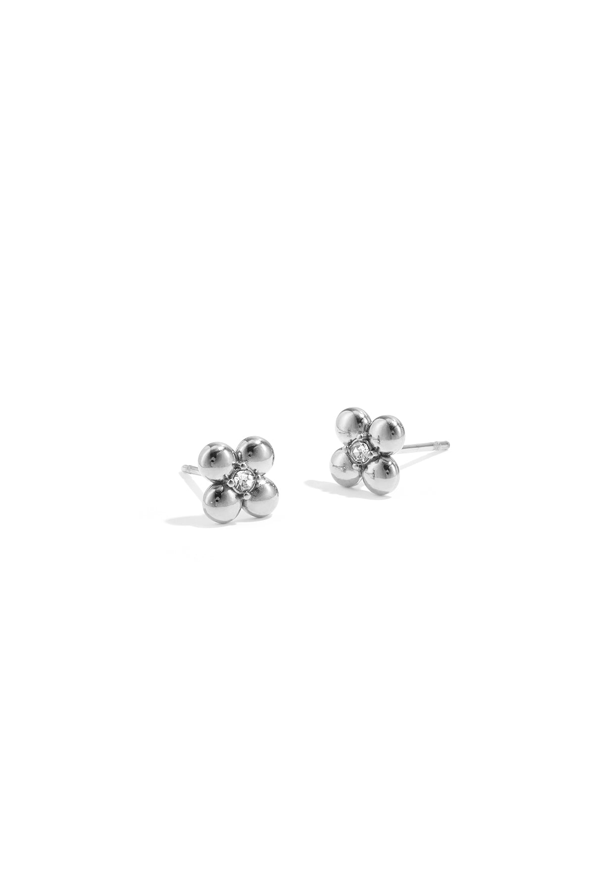 Boucles d'oreilles trèfle avec pierre
